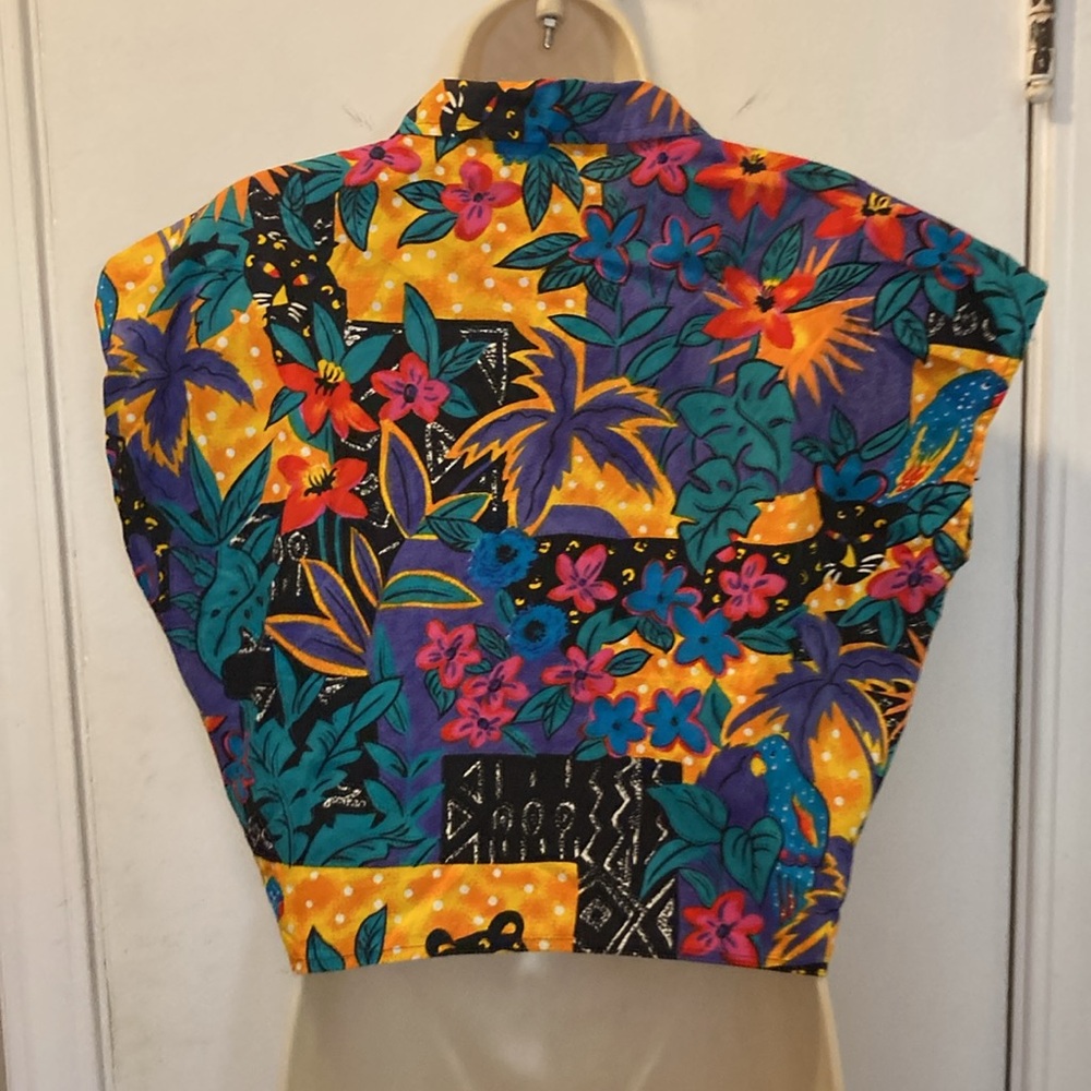 Vintage Hilo Hattie Hawaii Large front tie midriff crop Top 25-194-1 - Picture 6 of 7